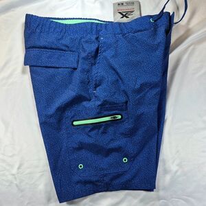 ZeroXposur Men's M Blue Swim Trunks Board Shorts Mesh Lined Pockets UPF 50+